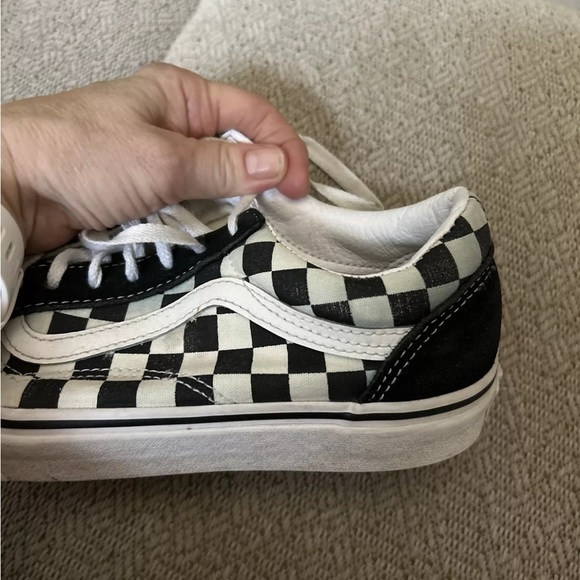 Vans Off the Wall Men 6 Womens 7.5 Old Skool Black White Checkerboard Sneakers - Picture 12 of 13
